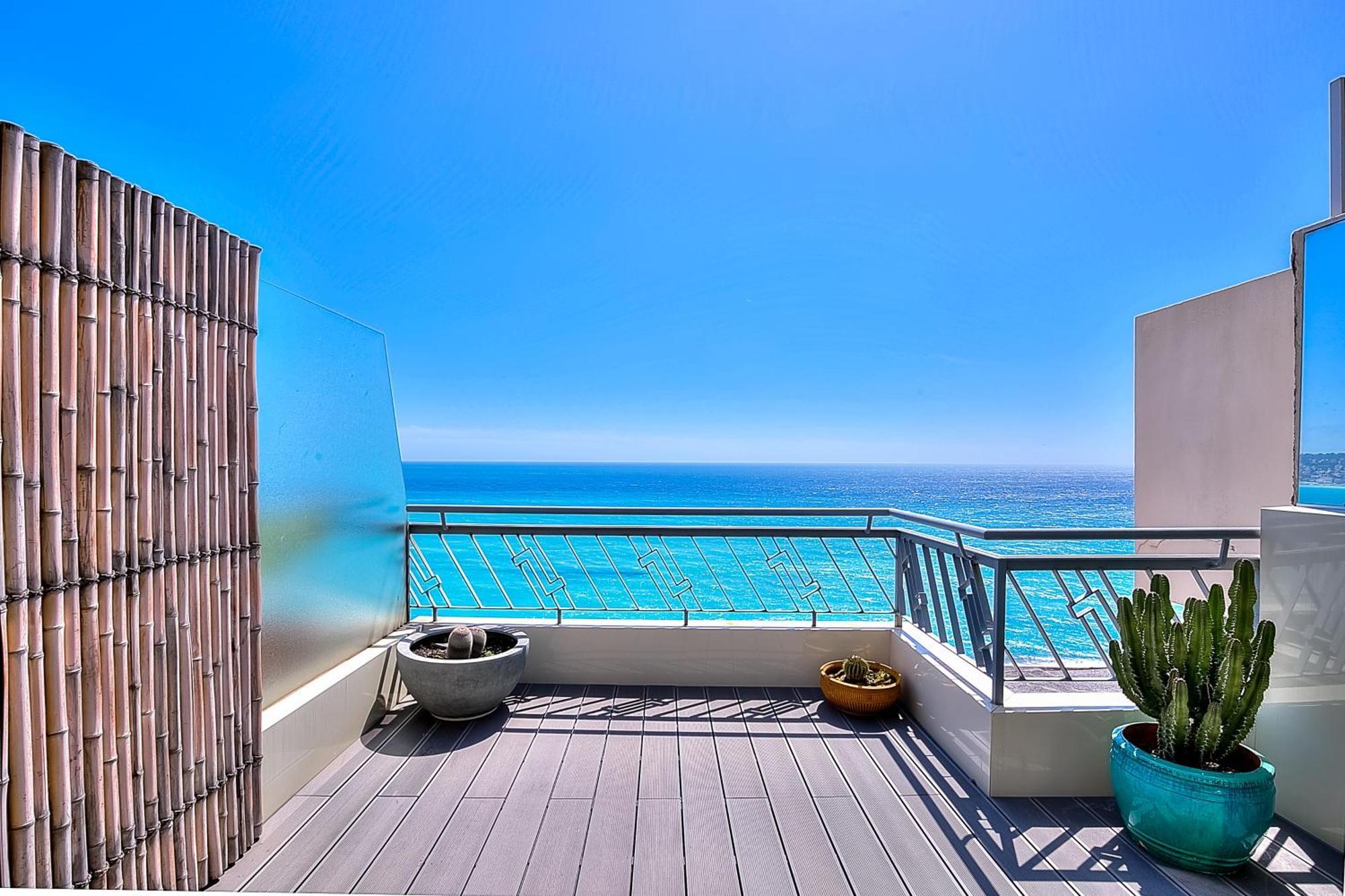 Le Florentina, Dernier Etage Avec Terrasse, Vue Sur La Baie Des Anges Apartment Ница Екстериор снимка